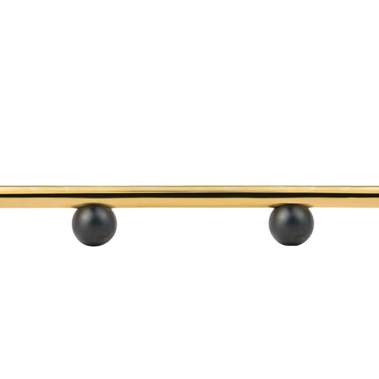 16/32 Polished Unlacquered Brass and Matte Black close up