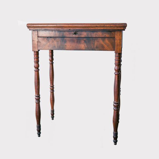 Mahogany Regency Work Table with Hinged Tabletop