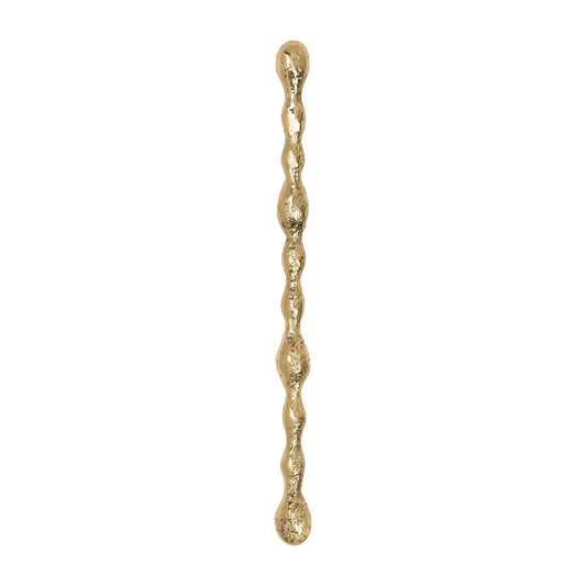 side view Textured Brass decorative cabinet handle on a white background