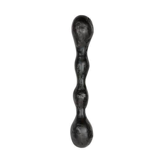top view of a Textured Matte Black decorative cabinet handle on a white background