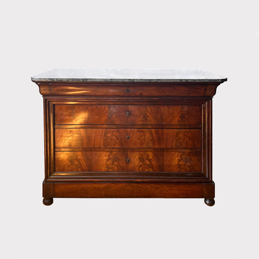 French Louis Phillipe Commode with Marble Top