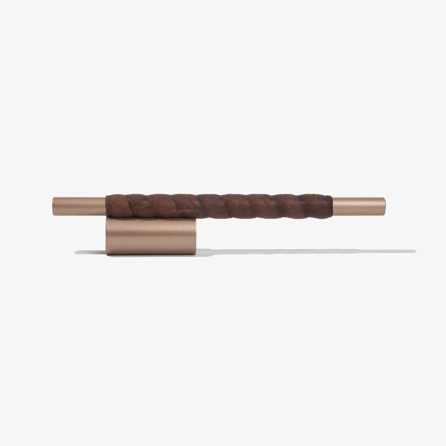 Counterbalance Cabinet Pull with Bison Leather