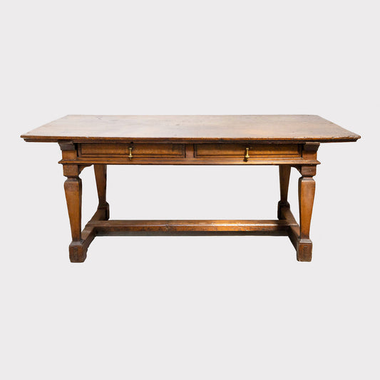 Antique Italian Walnut Rustic Table with Wide Slab Top