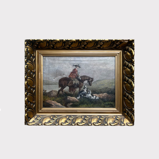 Victorian Hunter with Dogs Oil Painting