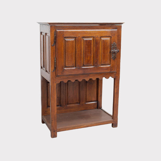 Antique Belgian Oak Wooden Cabinet 