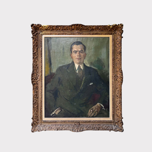 Portrait of Belgian Man in a Suit Oil Painting