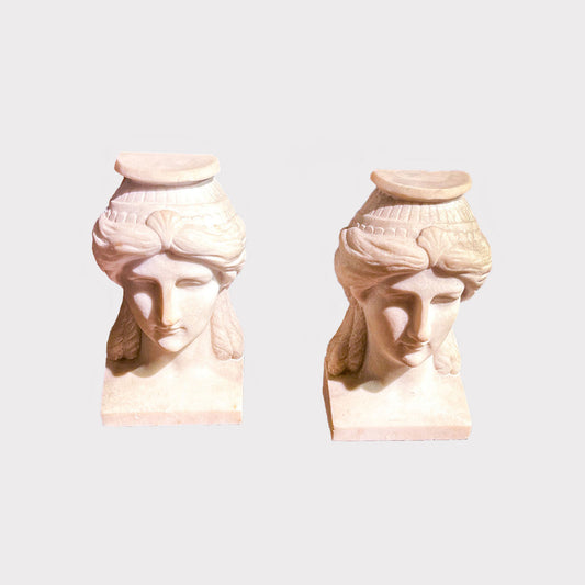 Pair of French Empire Marble Bust Bookends