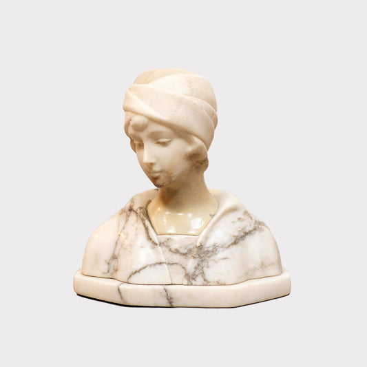 Belgian "Buste d'une Jeune Fille" Marble Bust