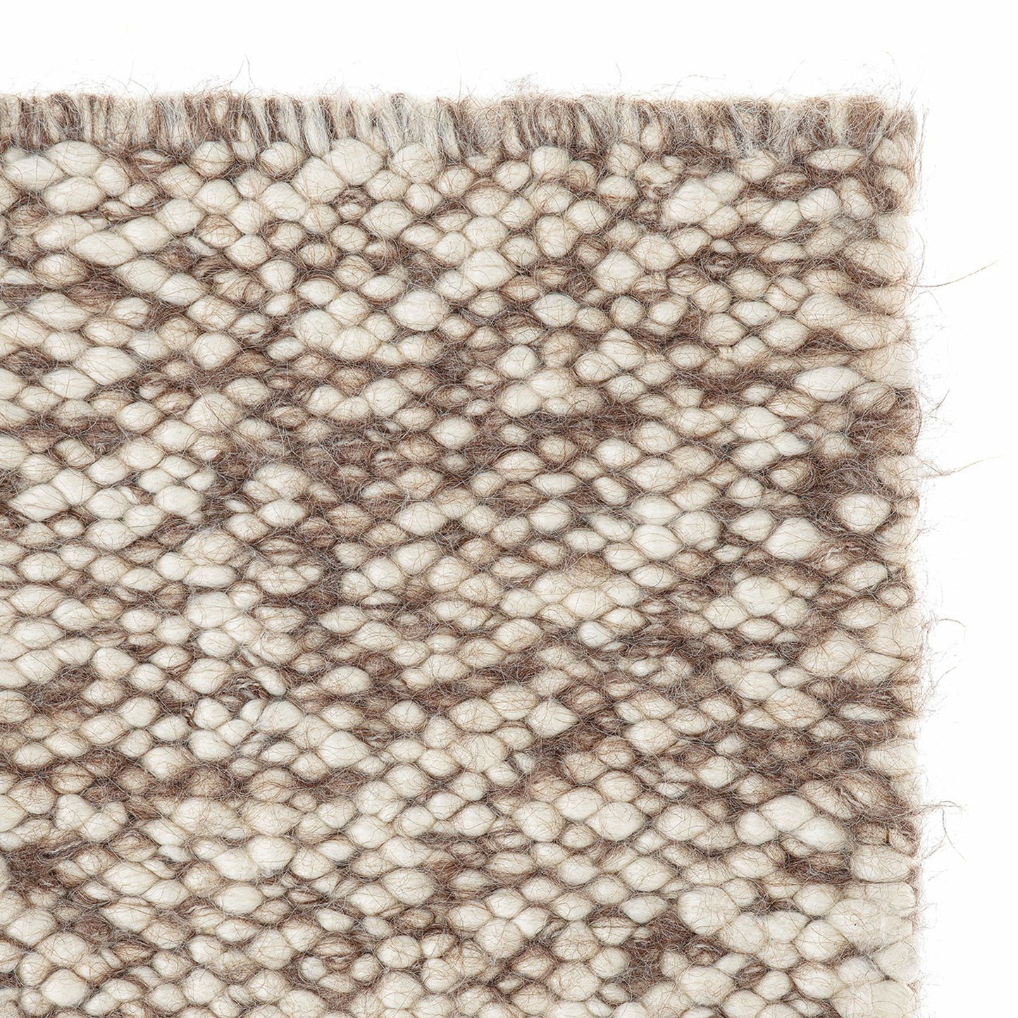 Neve rug style in cream and clay colored mottled heavy flat weave