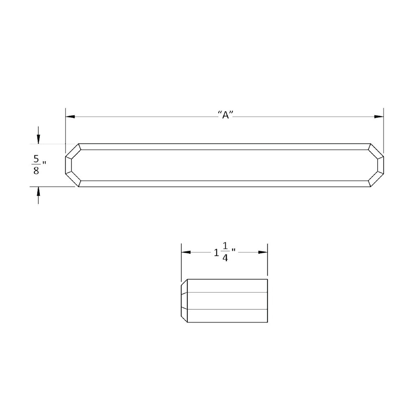 Henderson Hex Cabinet Pull dimensional Drawning