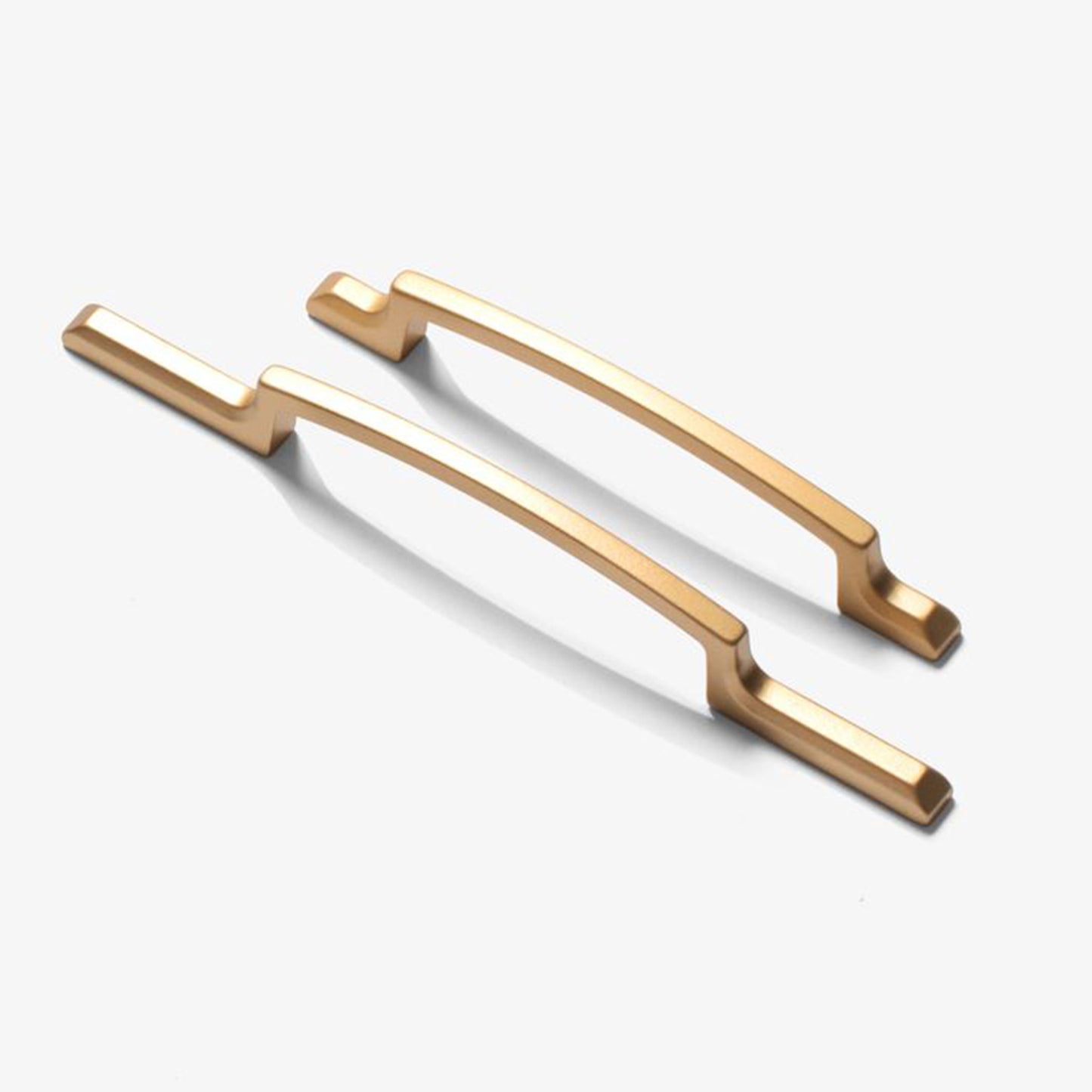 Satin Brass Short and Small Arm Modern Cabinet Pulls by Studio Marchant