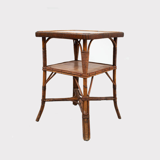 Belgian Bamboo Tiered Side Table