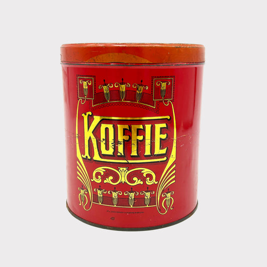 Large Red Kitchen Tin with vintage lettering