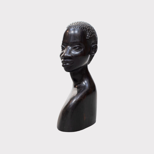 Vintage Carved African Ebony Bust