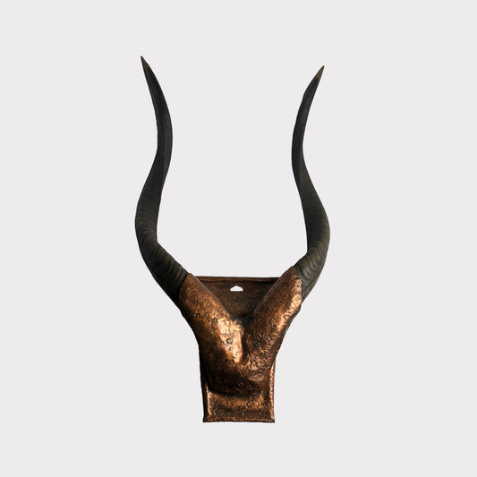 Natural Antler Mount with Hammered Copper Surround