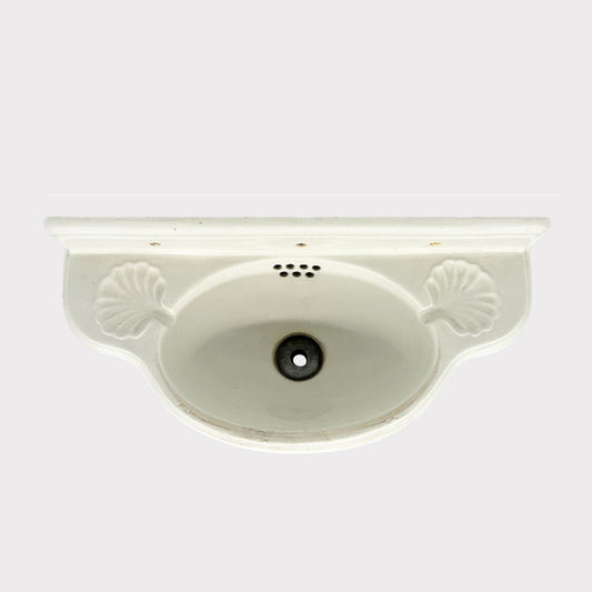Vintage Porcelain Wall Mounted Sink from shell designs for soap holders