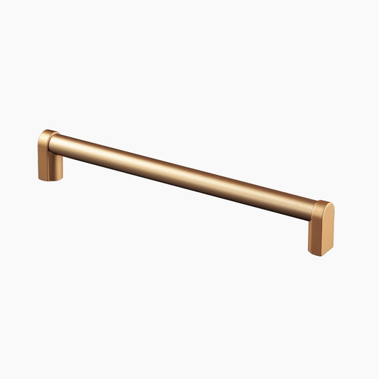 Satin Brass Appliance Pull on a white background