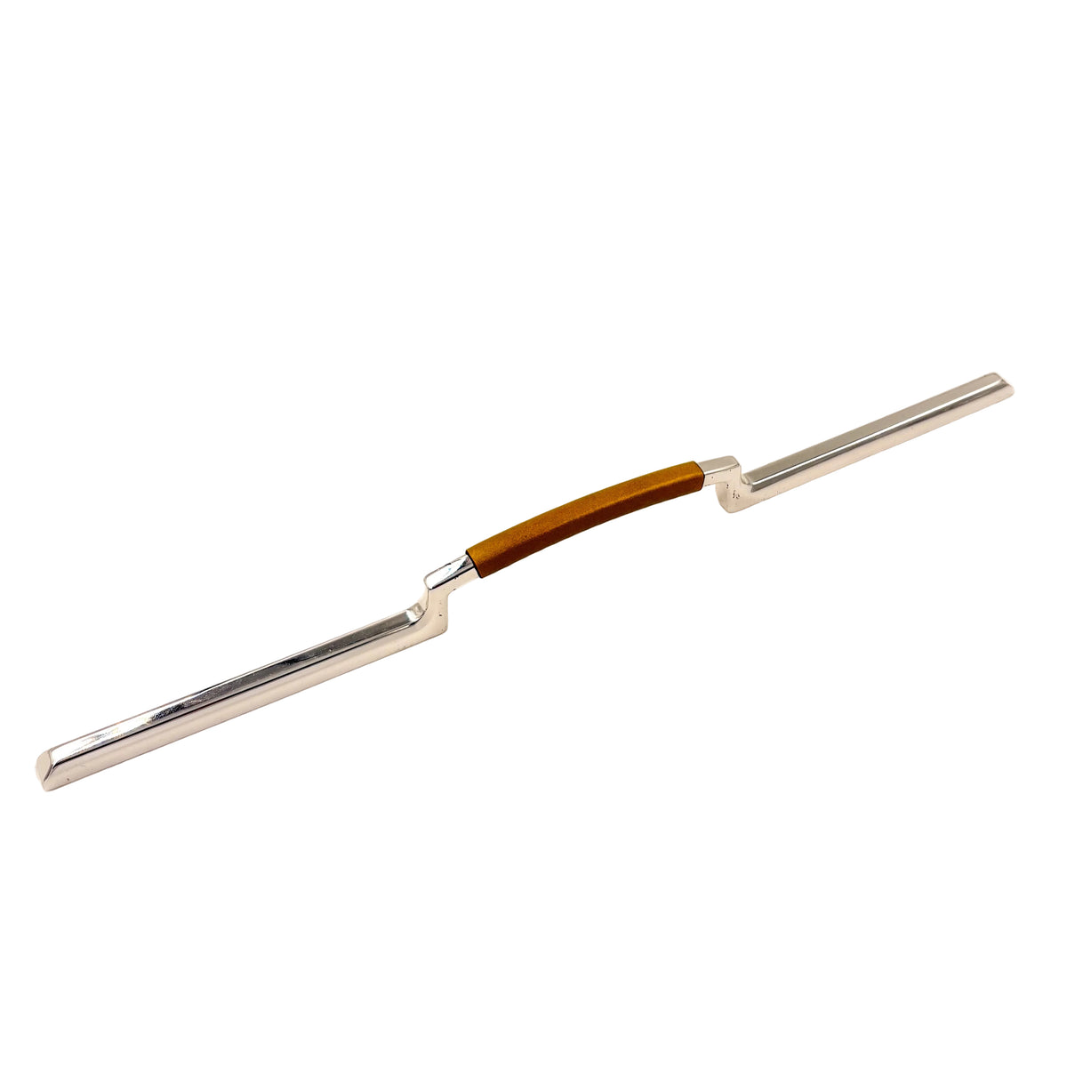 Leather Mid Century Modern Cabinet Pull | Long Arm Middle Grip