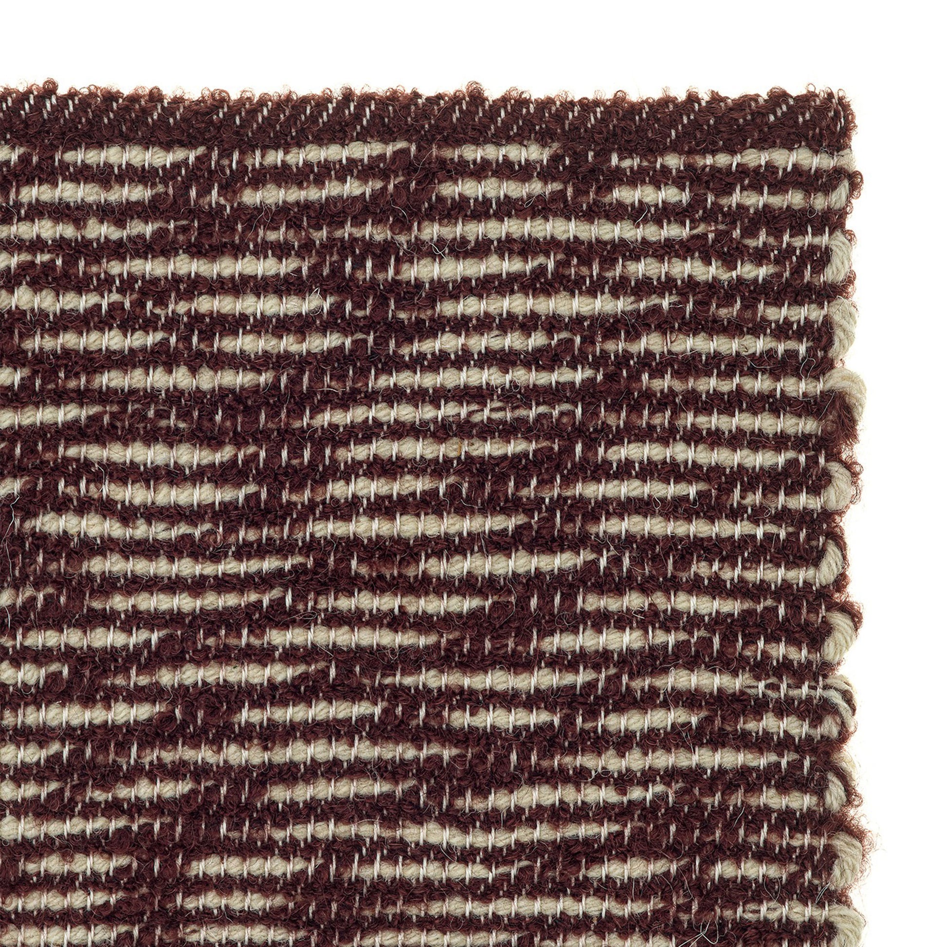 Alisso rug style in cream and deep garnet textured flat weave