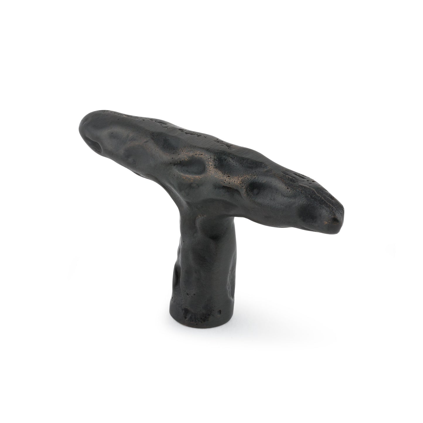 Matte Black branch-lshaped cabinet pull on a white background