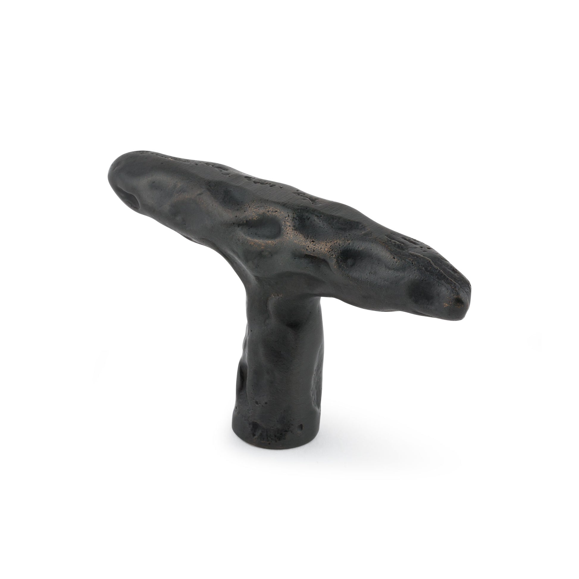 Matte Black branch-lshaped cabinet pull on a white background