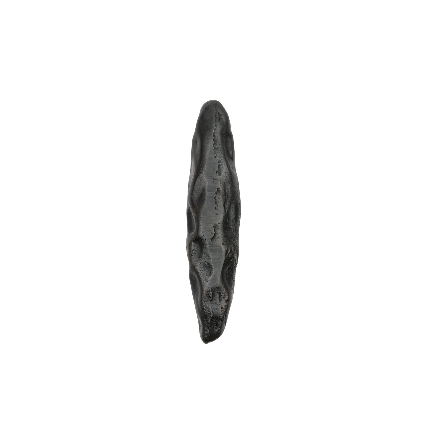 the top view of a Matte Black branch-lshaped cabinet pull on a white background