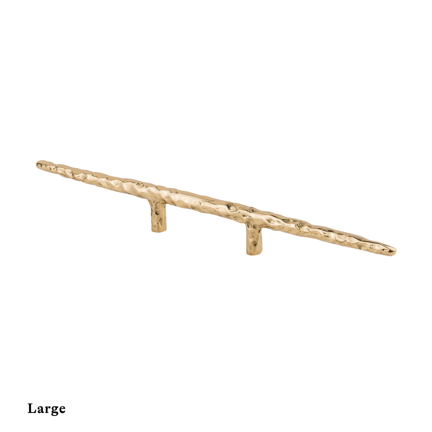 Brass branch-lshaped cabinet pull on a white background