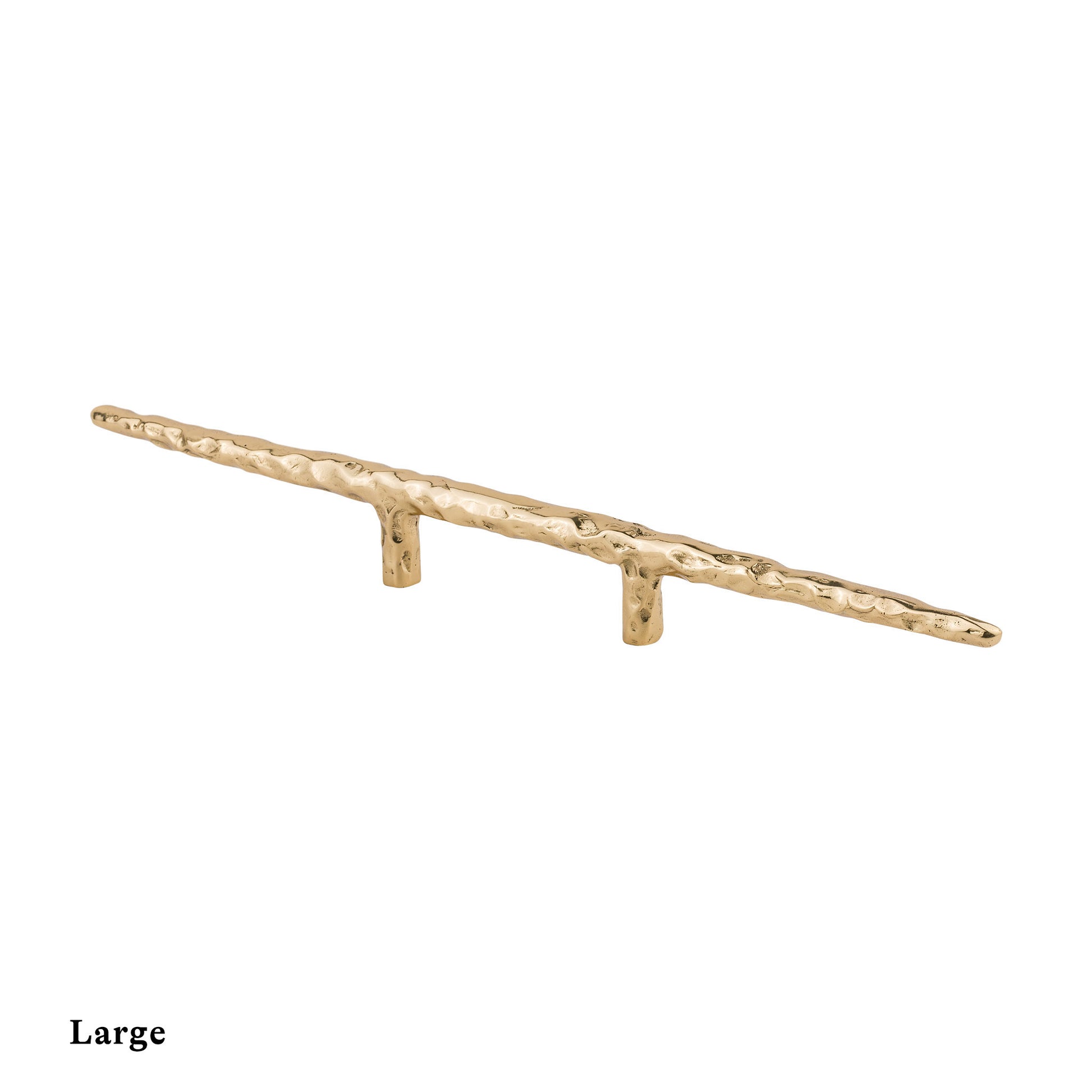 Brass branch-lshaped cabinet pull on a white background
