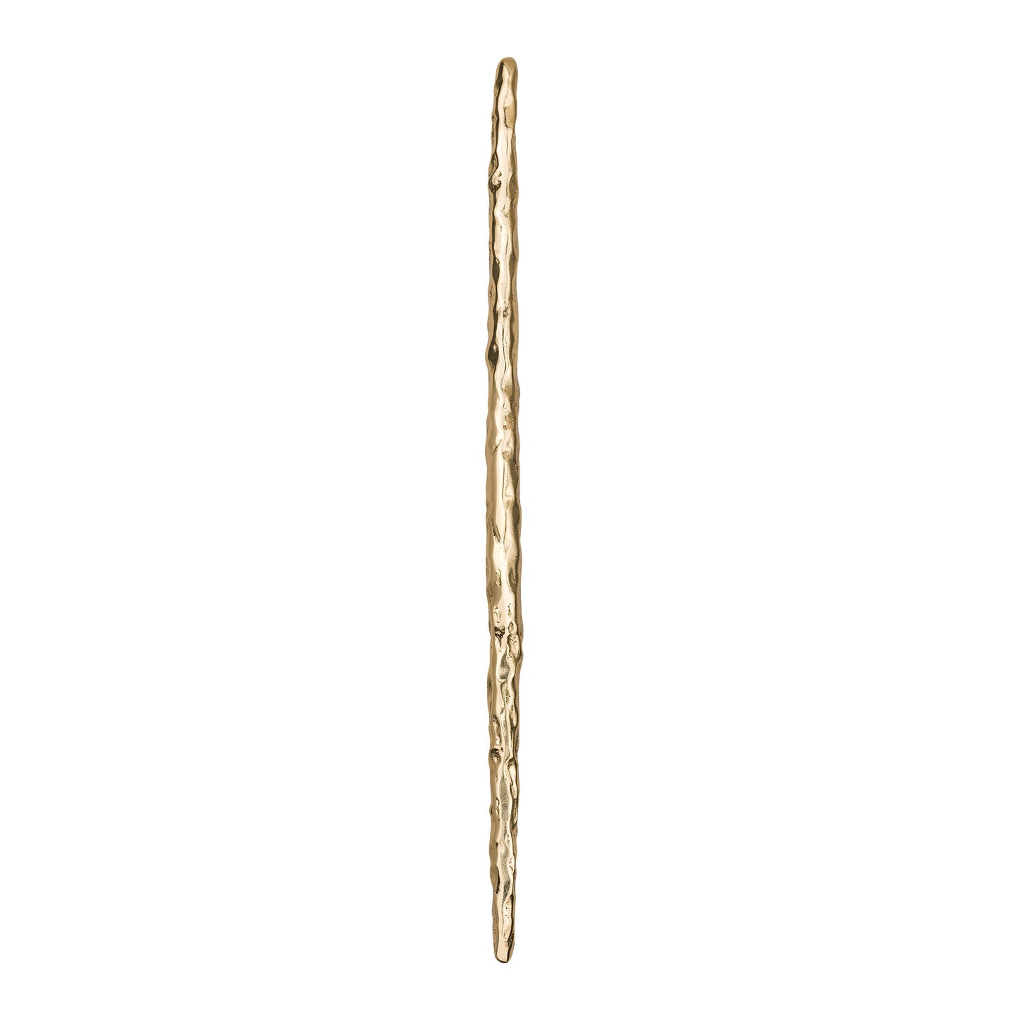 top view of a Brass branch-lshaped cabinet pull on a white background
