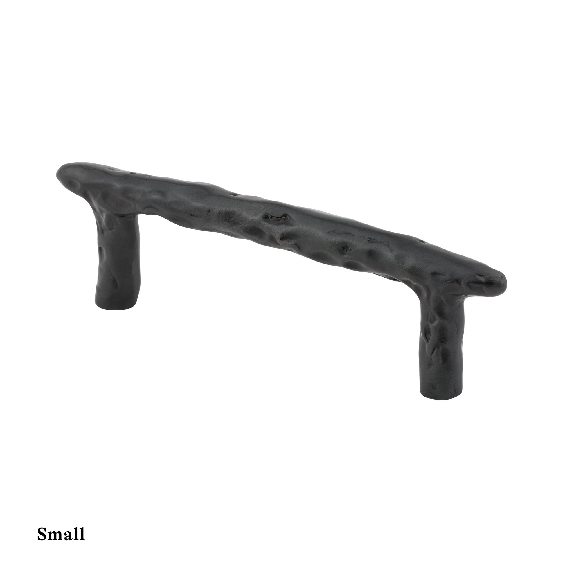 Matte Black branch-lshaped cabinet pull on a white background