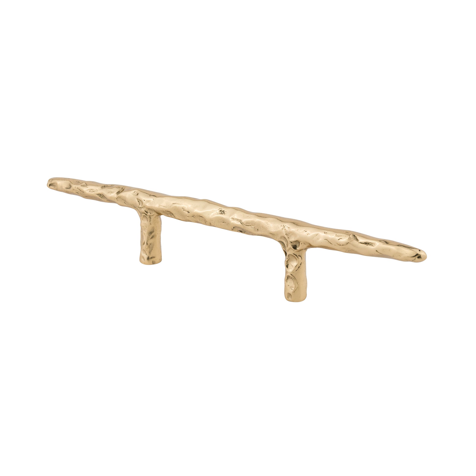 Brass branch-lshaped cabinet pull on a white background