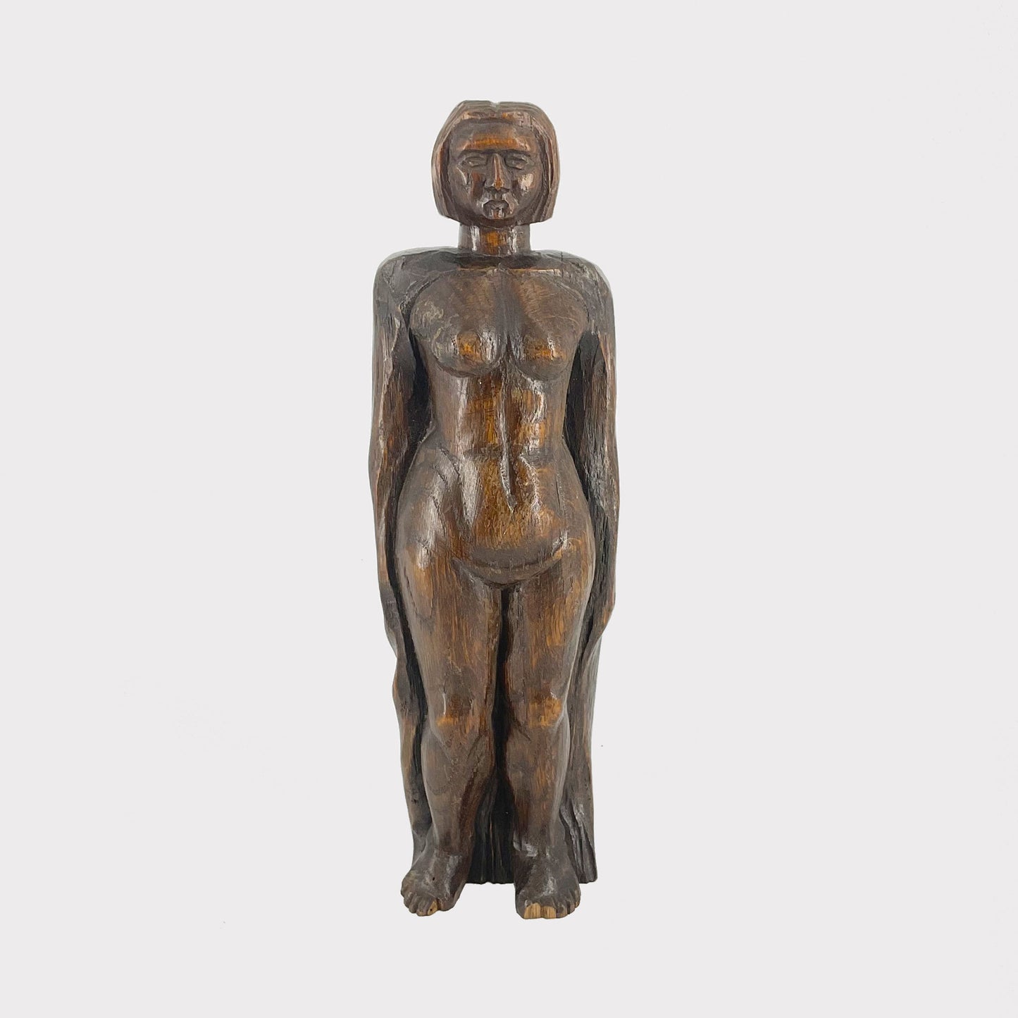 French Carved Wooden Nude Figurine