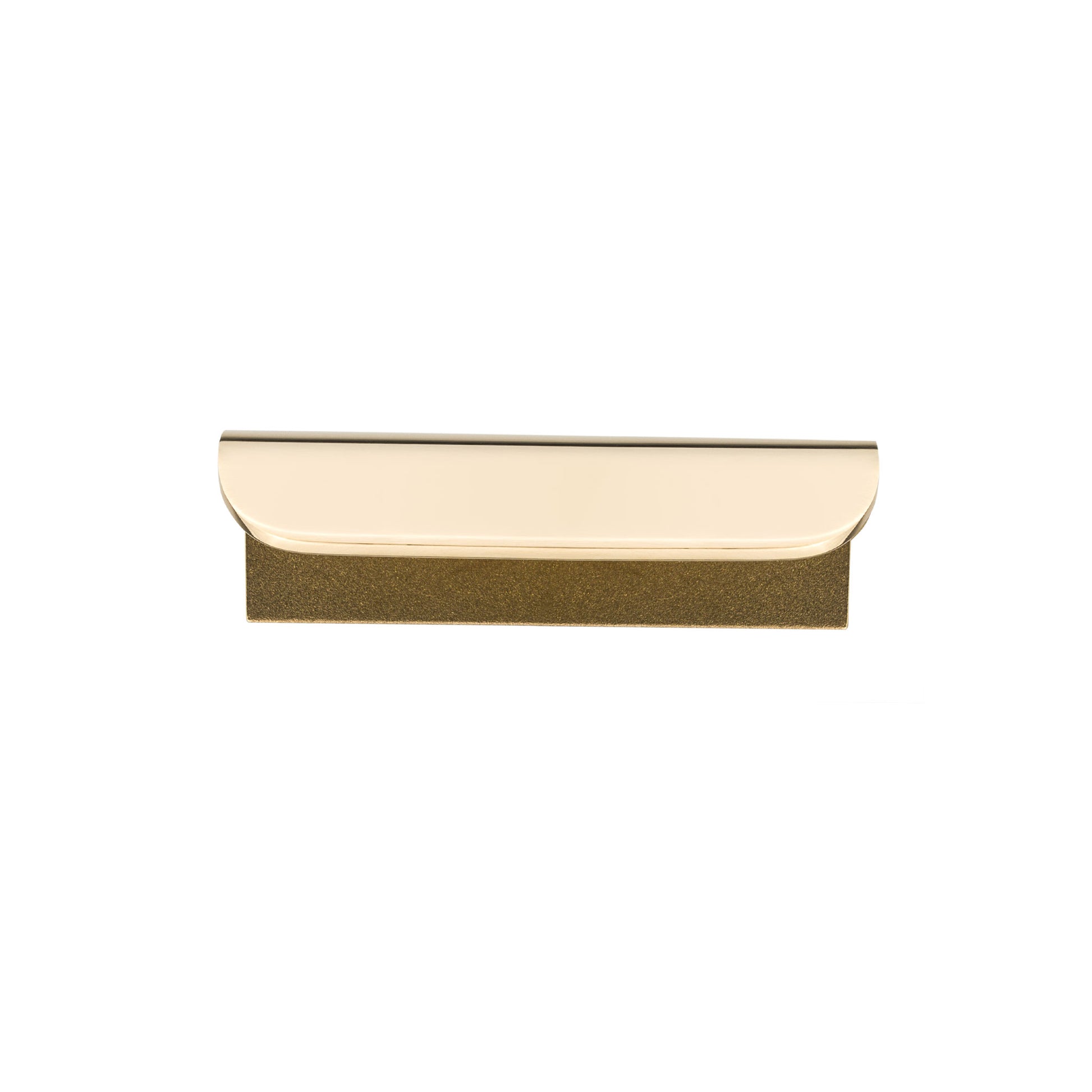 Brass Metal Tab pull on a white backbround