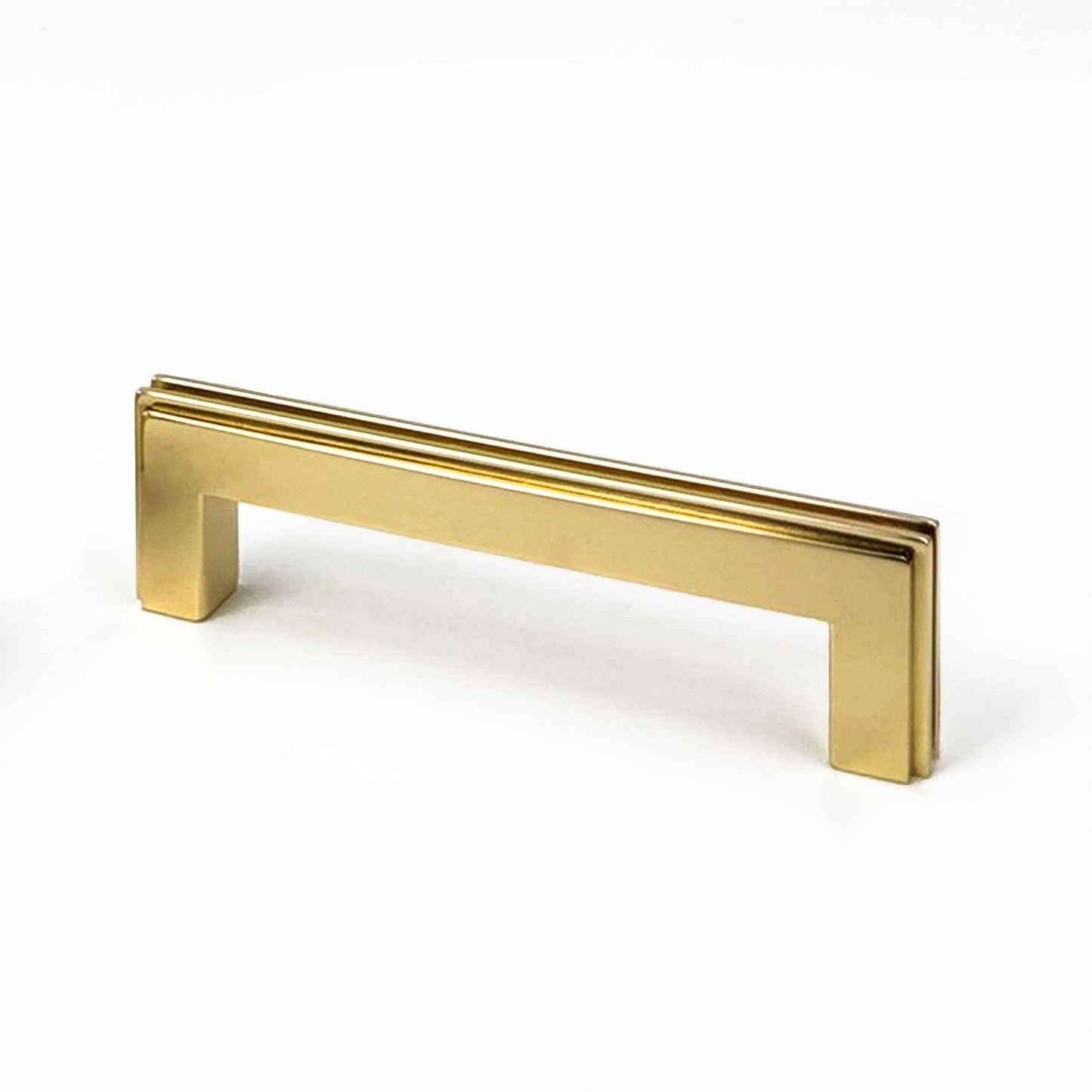 Carrara Square brass cabinet pull on a white background