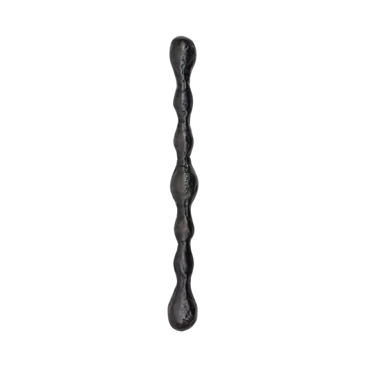 top view of a Textured Matte Black decorative cabinet handle on a white background