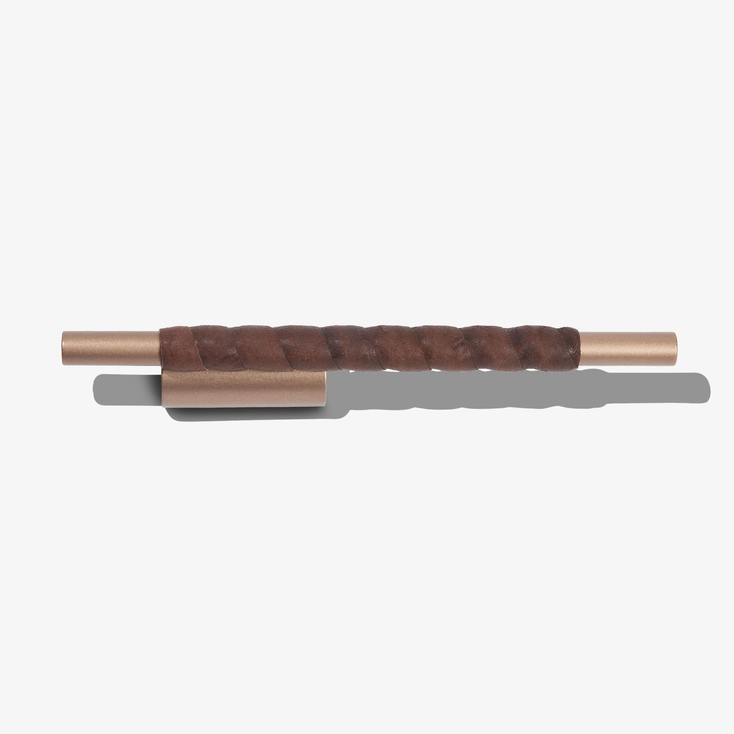 Counterbalance Cabinet Pull with Bison Leather Clase up