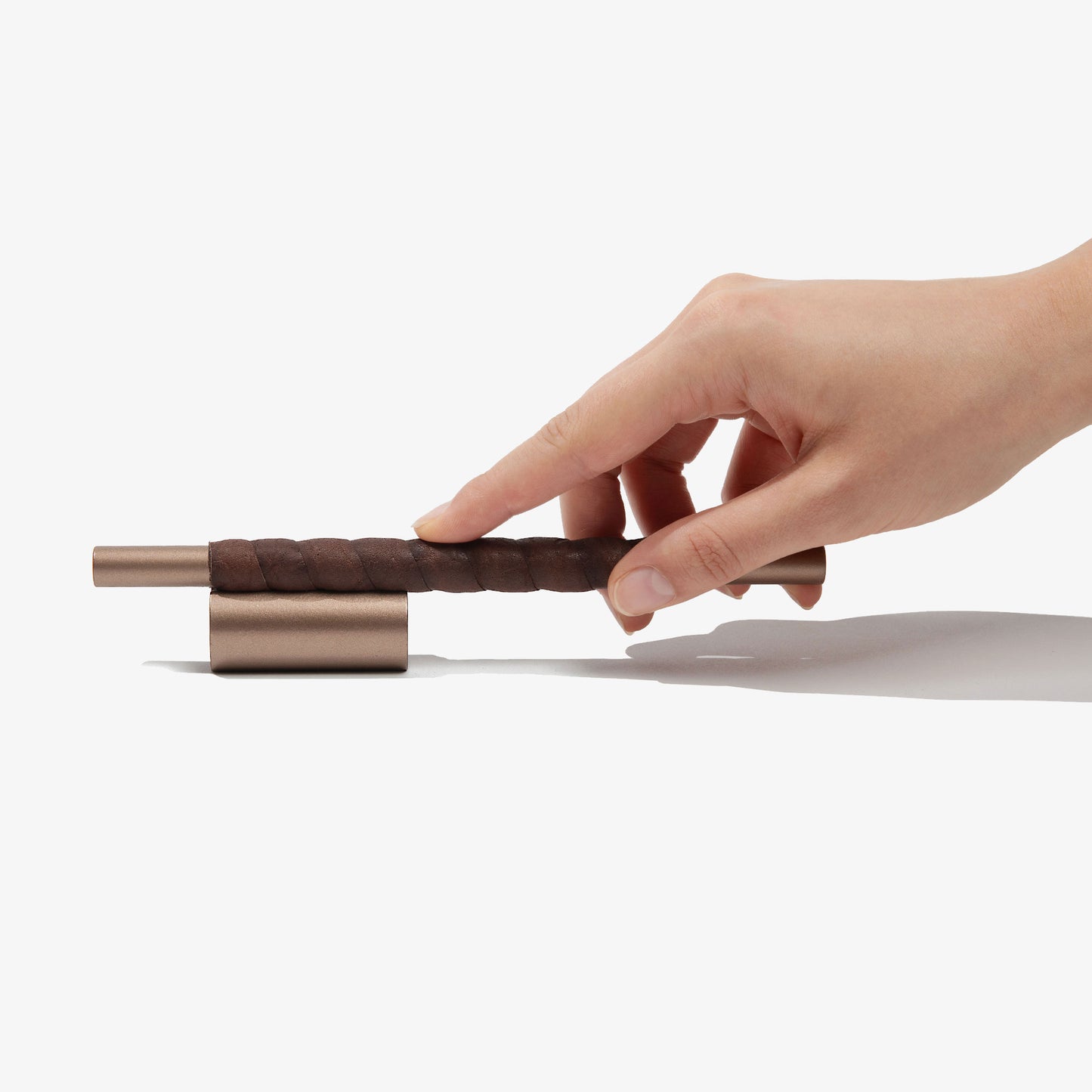 Counterbalance Cabinet Pull with Bison Leather with grab