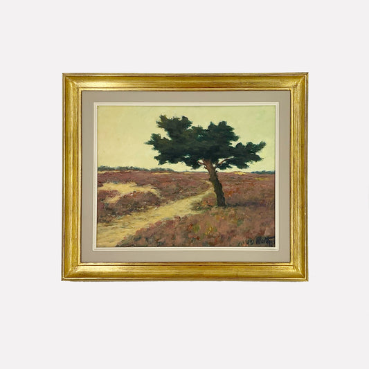 Painting of a tree in a landscape