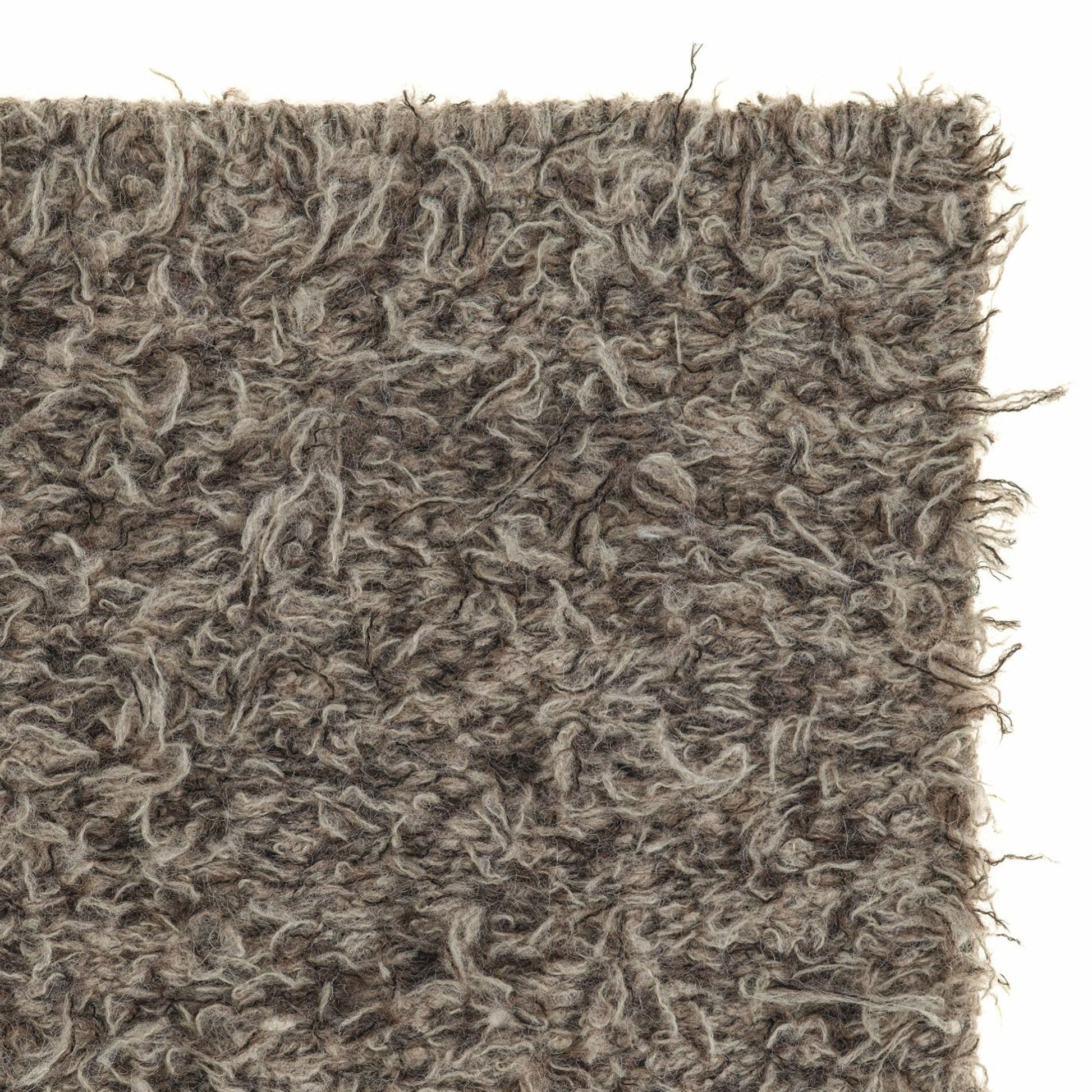 Erbe rug style in mixed greige colored woven shag weave