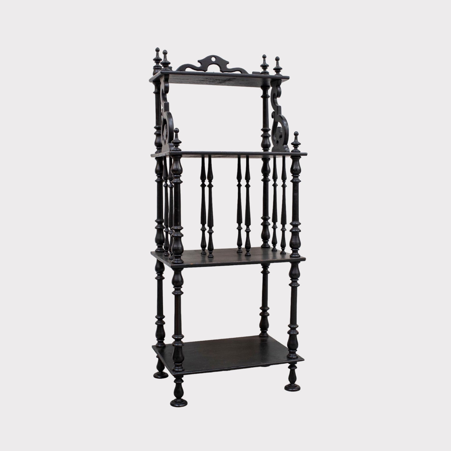 French Black Ebonized Etagere