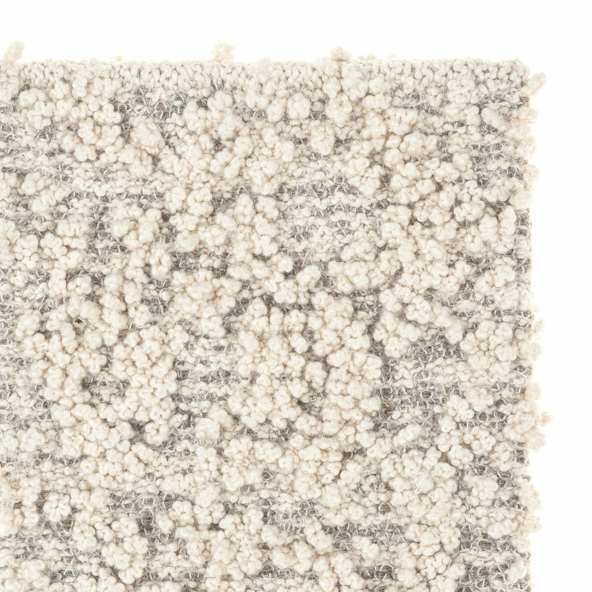 Fiore rug style in cream and medium grey colored boucle weave