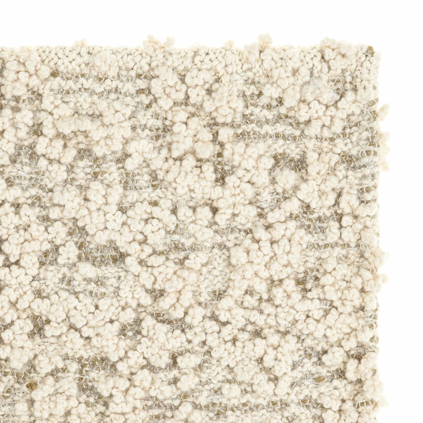 Fiore rug style in cream and greige colored boucle weave