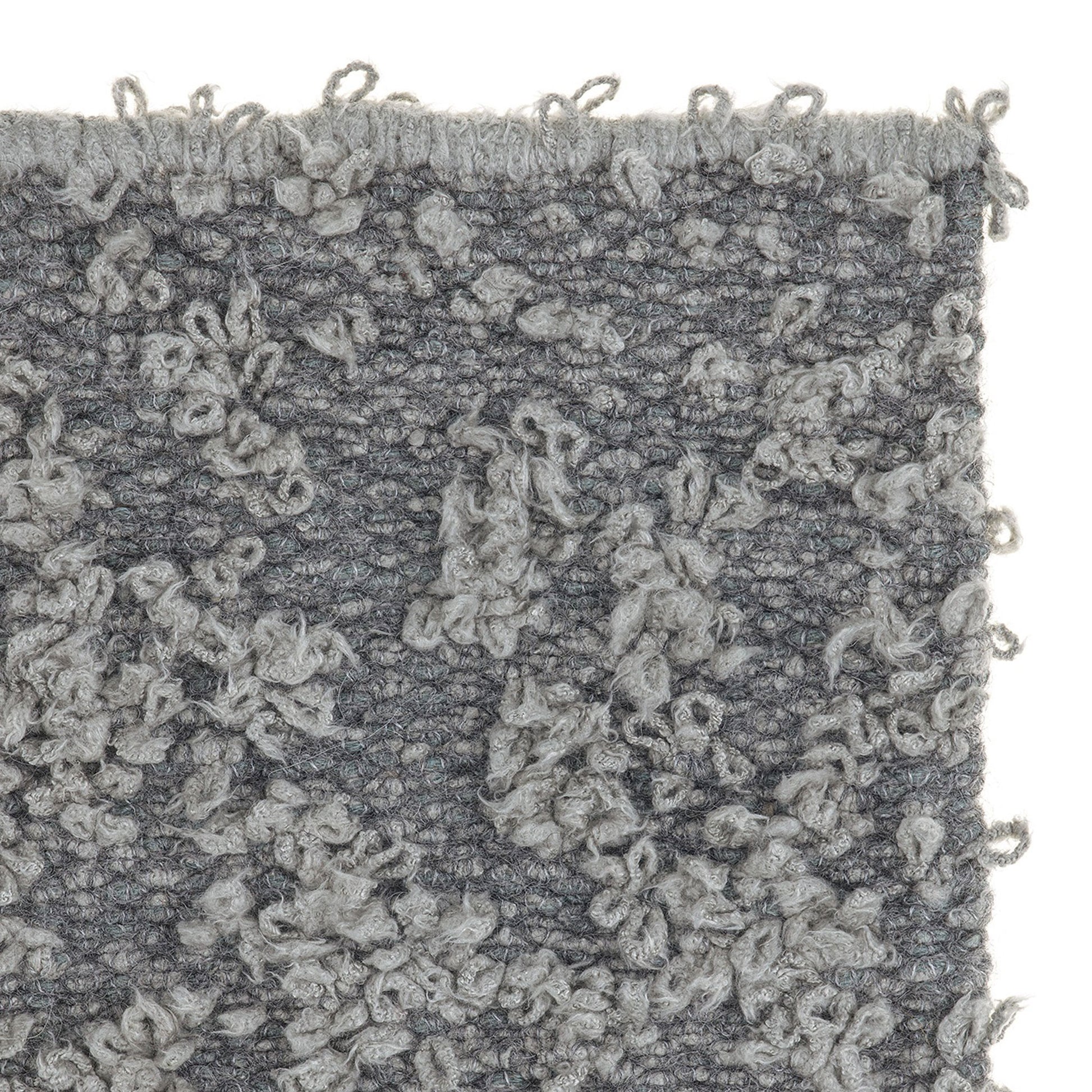 Folia rug style in mixed grey colored intermittent boucle weave