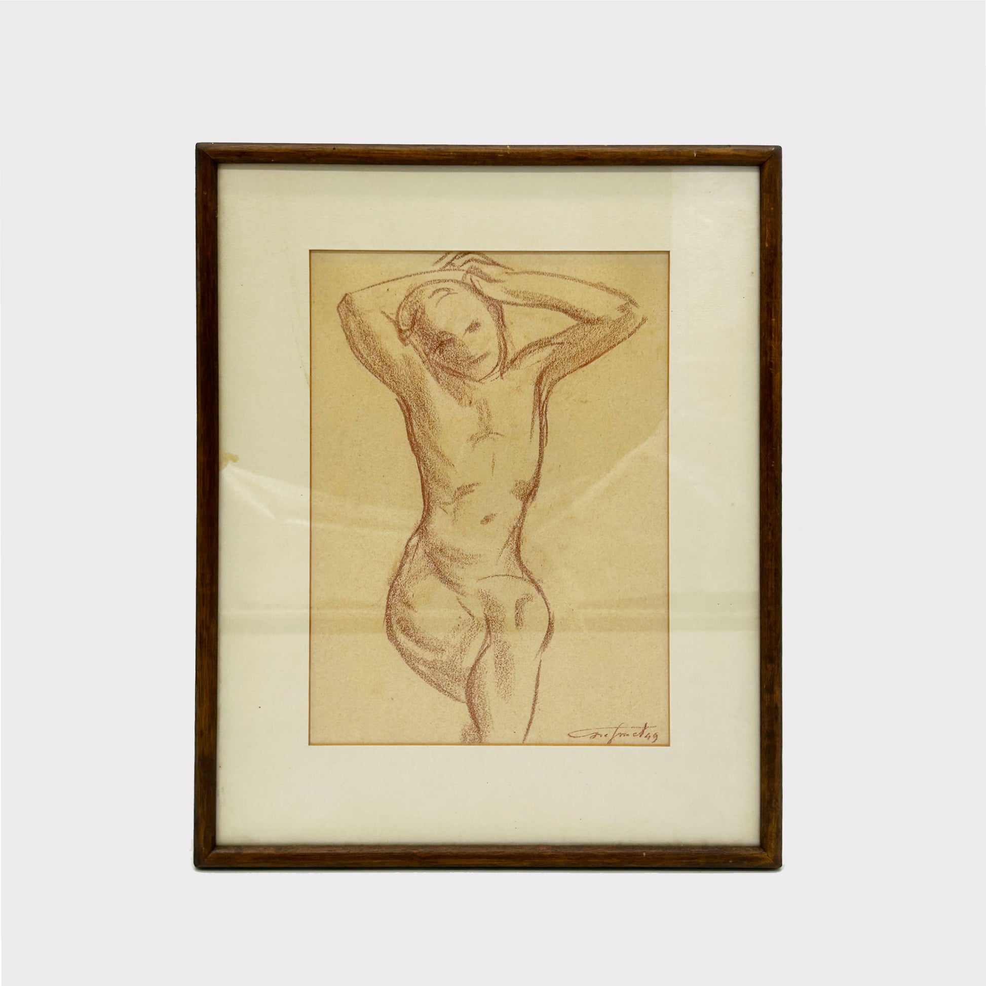 Drawing of a Nude Person, Framed