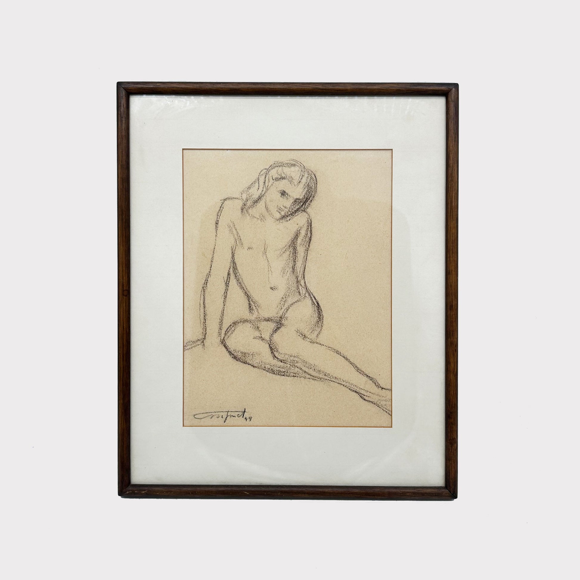 Drawing of a Nude Person, Framed