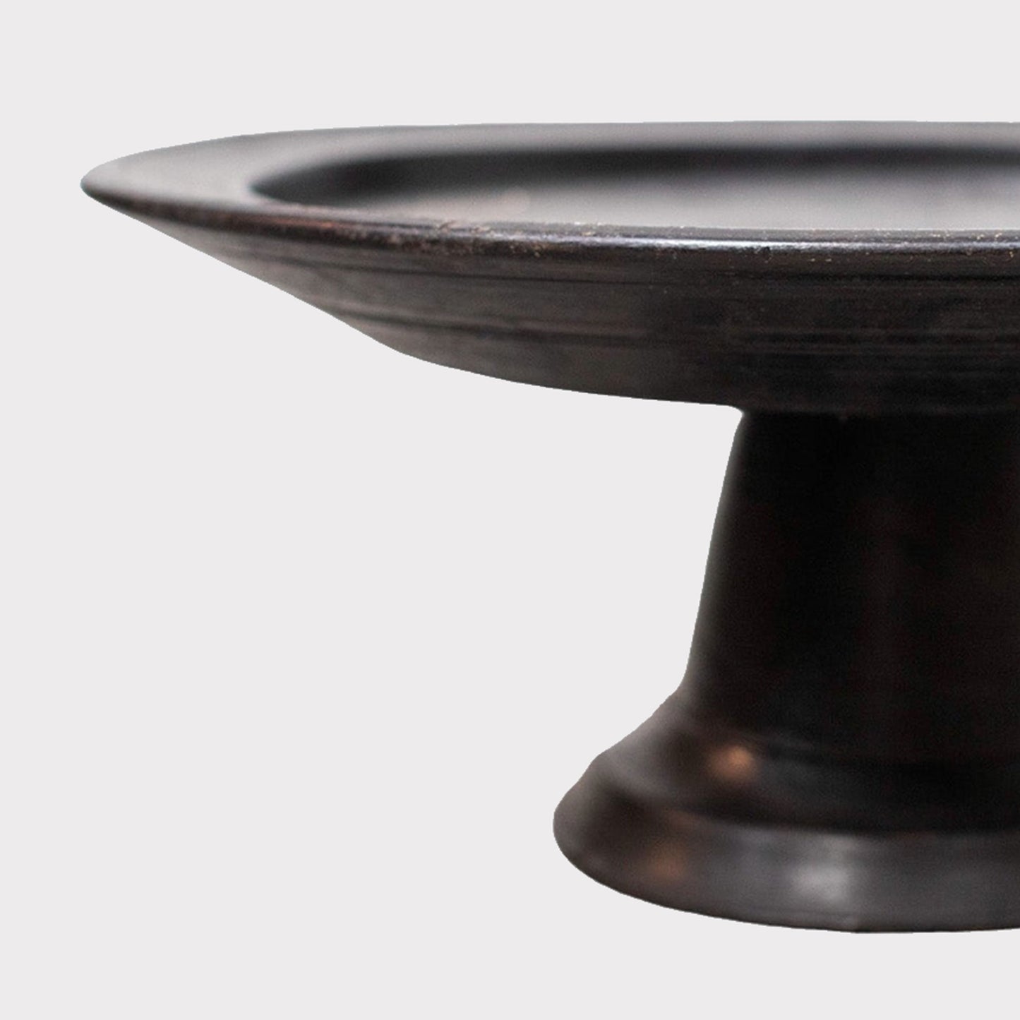 Ebonized Wood Pedestal Serving Tray