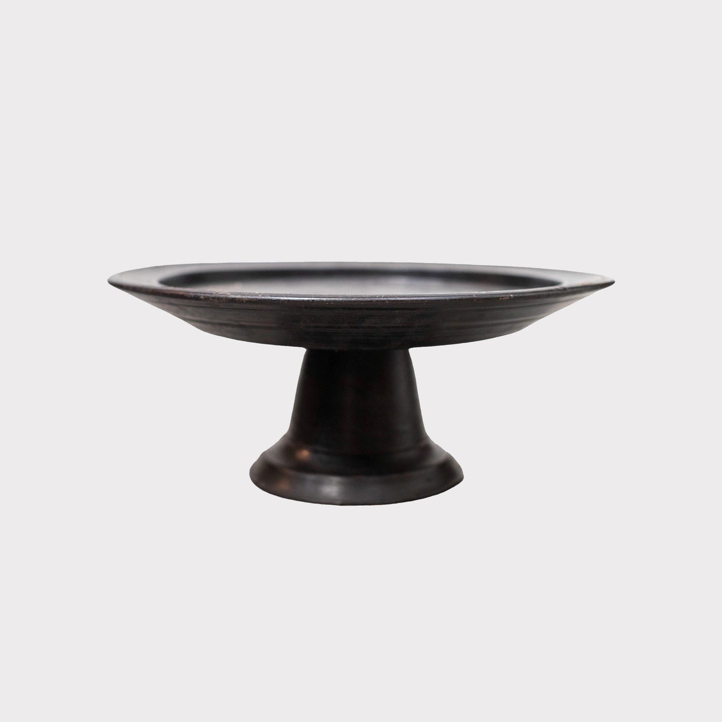 Ebonized Wood Pedestal Serving Tray