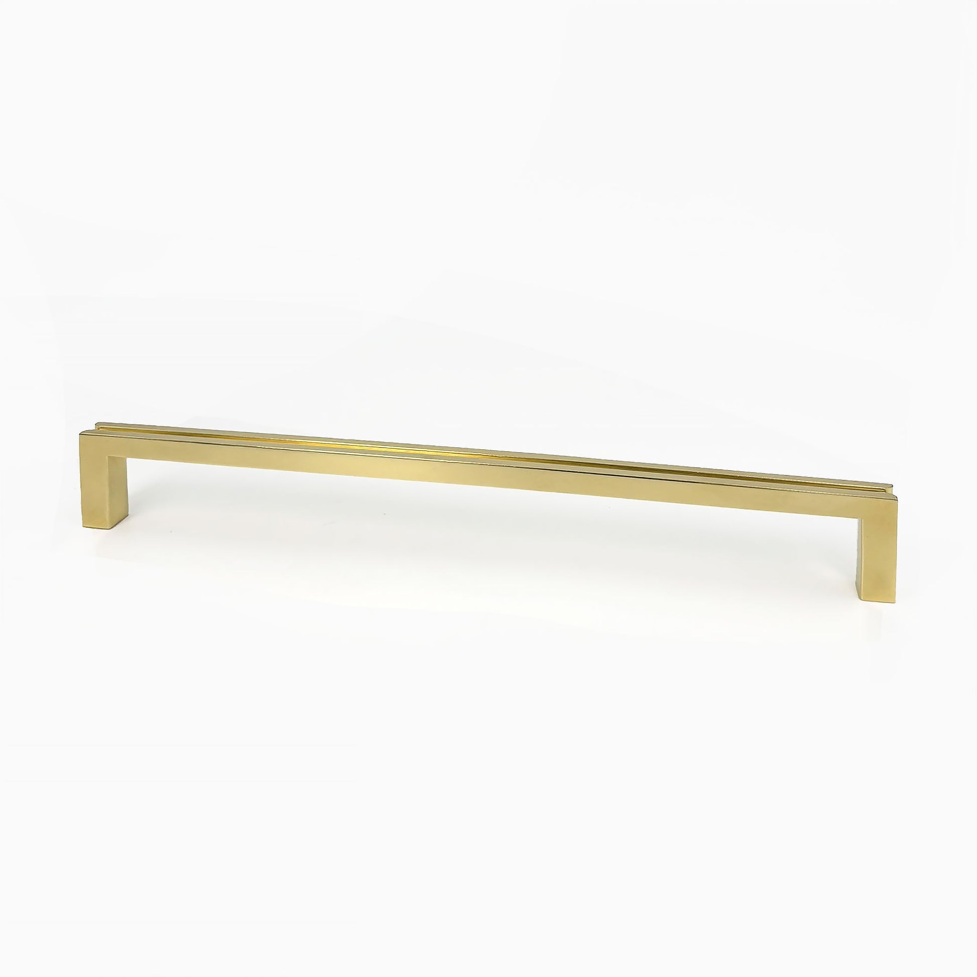 Brass Grandbury cabinet handle on a white background
