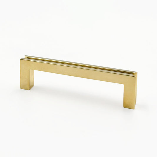 Brass Long cabinet handle on a white background