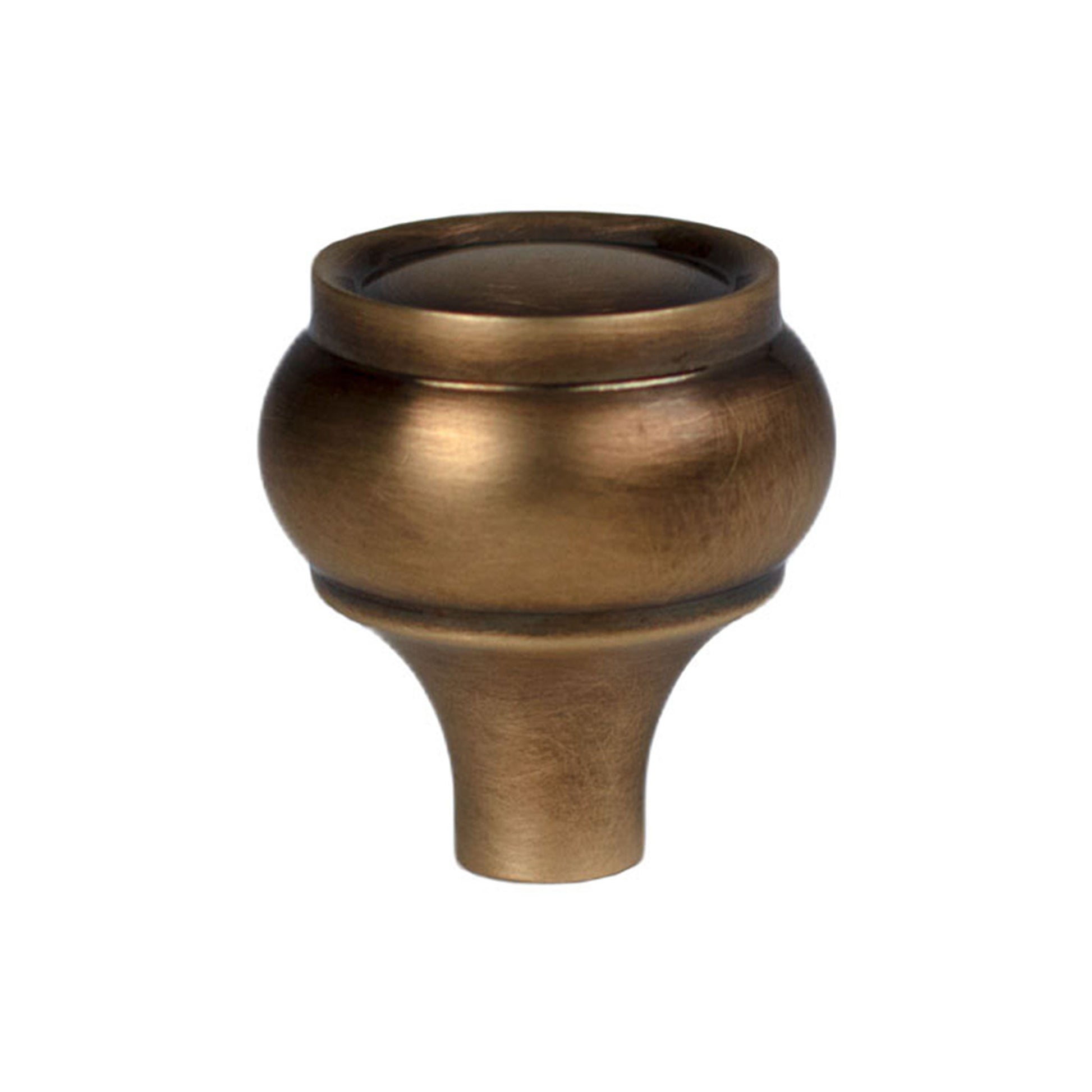 Granbury Knob side view in Tarnished Brass Finish
